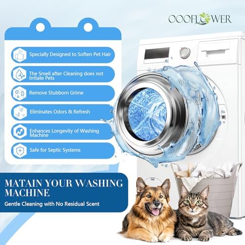 Tabletas Limpiadoras para Lavadora OOOFLOWER de 24 Piezas, Especialmente Diseñadas para Dueños de Mascotas, Eliminan Pelo y Olores, Compatibles con - imagen 2