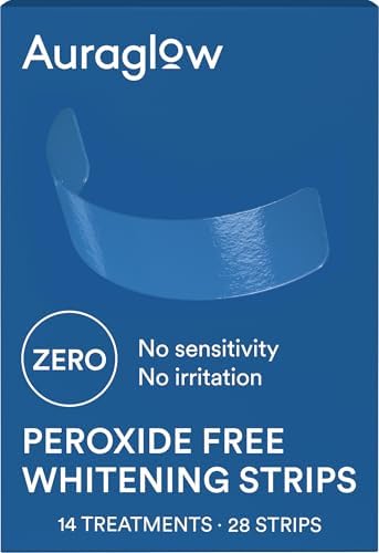 Tiras Blanqueadoras Auraglow para Dientes Sensibles – Sin Peróxido, Sin Sensibilidad, Fórmula con Pap, 10 Tonos Más Blancos en 7 Días, Remueve - imagen 1