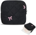 Bolsa Portátil para el Periodo de Niñas, Lindo Estuche con Lazo para Toallas Sanitarias y Tampones, Regalo Ideal para Niñas (Negro) - imagen 1