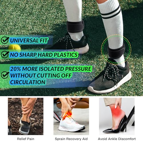 Faja Magnética para Tendinitis de Aquiles - Paquete de 2, Ajustable 5-12 para Hombres y Mujeres, Soporte para Tobillo Ideal para Correr, Ciclismo y - imagen 3