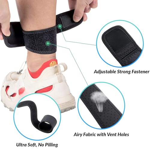 Faja Magnética para Tendinitis de Aquiles - Paquete de 2, Ajustable 5-12 para Hombres y Mujeres, Soporte para Tobillo Ideal para Correr, Ciclismo y - imagen 4