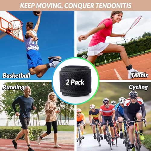 Faja Magnética para Tendinitis de Aquiles - Paquete de 2, Ajustable 5-12 para Hombres y Mujeres, Soporte para Tobillo Ideal para Correr, Ciclismo y - imagen 8