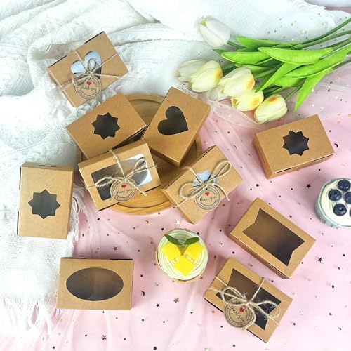 Cajas de Kraft MUMULULU para Jabones Caseros con Ventana - 25 Piezas, Perfectas para Jabones, Dulces y Galletas - imagen 5
