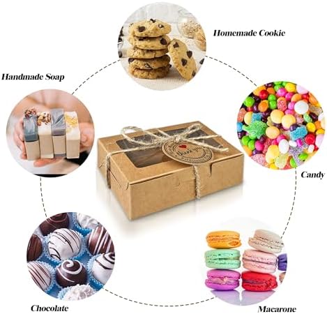 Cajas de Kraft MUMULULU para Jabones Caseros con Ventana - 25 Piezas, Perfectas para Jabones, Dulces y Galletas - imagen 6
