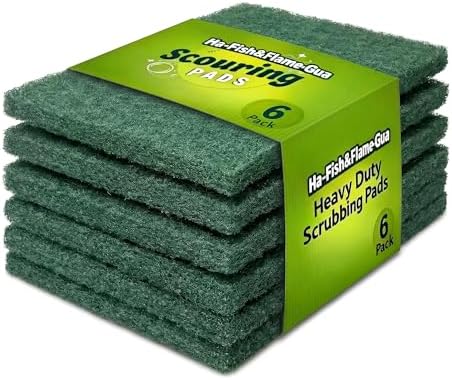 Esponjas de Limpieza, Paquete de 6 en Verde – Estropajo Pesado para Ollas, Estufas, Campanas, Fácil de Enjuagar, Desengrasante y Desincrustante por - imagen 1