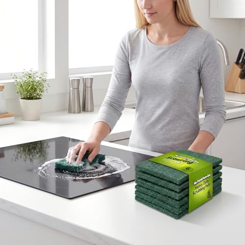 Esponjas de Limpieza, Paquete de 6 en Verde – Estropajo Pesado para Ollas, Estufas, Campanas, Fácil de Enjuagar, Desengrasante y Desincrustante por - imagen 5