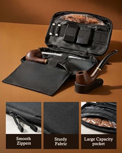 Bolsita para Tabaco BS-VOG para 2 Pipas, Ligera, Organizador de Accesorios de Fumar en Tela Oxford, Ideal para Viajes y Uso Diario (Pipas No - imagen 7