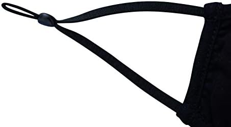 Simlu Paquete de 6 Mascarillas de Tela Reutilizables Unisex con Pliegues, Ajustables y Lavables, Con Alambre para la Nariz, Color Negro, Talla Única - imagen 6