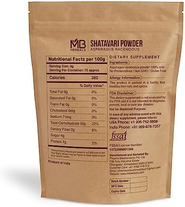 MB Herbals Polvo de Shatavari Puro 227 Gramos | 8 oz | 100% Puro Asparagus racemosus - imagen 2