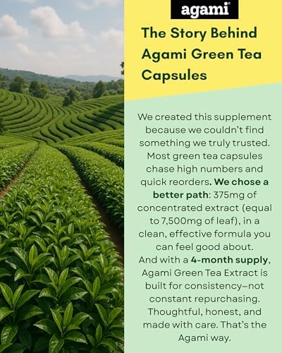 Cápsulas de Té Verde Agami | Suministro para 4 Meses | Apoyo a la Energía y Metabolismo | Extracto 20:1 - 120 Cápsulas - imagen 6
