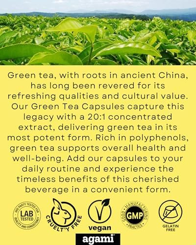 Cápsulas de Té Verde Agami | Suministro para 4 Meses | Apoyo a la Energía y Metabolismo | Extracto 20:1 - 120 Cápsulas - imagen 7