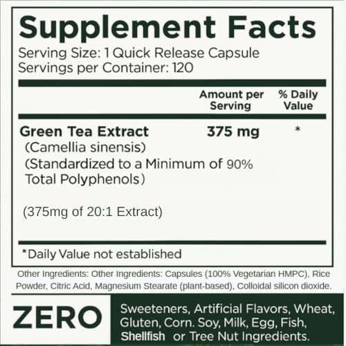 Cápsulas de Té Verde Agami | Suministro para 4 Meses | Apoyo a la Energía y Metabolismo | Extracto 20:1 - 120 Cápsulas - imagen 8