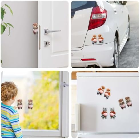 Calcomanías Anti-Colisión de Silicón Súper Suave - Stickers 3D de Animales Barrigones para Puertas, Ventanas y Decoración del Hogar (Shiba Inu, - imagen 2