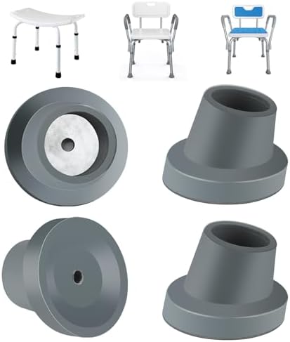 Paquete de 4 Pies de Repuesto para Silla de Ducha | Puntas de Goma Antideslizantes de 1-1/8 | ZIYIZE Banquetas de Transferencia con Ventosas | - imagen 1