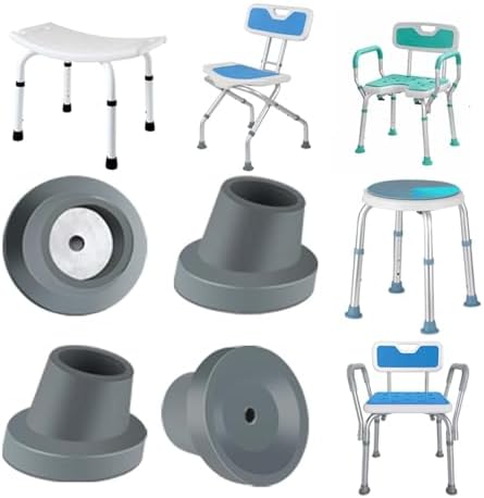 Paquete de 4 Pies de Repuesto para Silla de Ducha | Puntas de Goma Antideslizantes de 1-1/8 | ZIYIZE Banquetas de Transferencia con Ventosas | - imagen 5