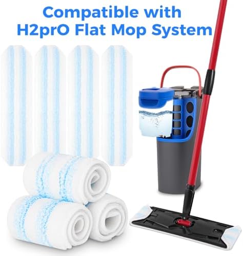 Repuestos de Mop Wlich Compatibles con el Sistema de Mop Plano O-Cedar H2prO, Paquete de 4 Almohadillas de Microfibra | Lavables a Máquina y - imagen 2