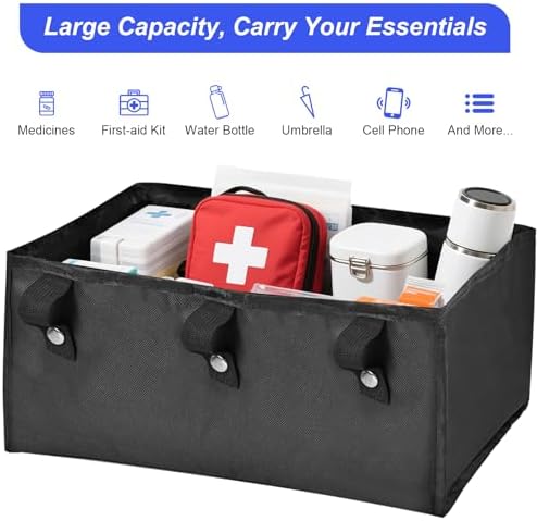 Bolsa Bgxizin para Andador Bajo el Asiento, Accesorios con 4 Bolsillos Internos para Andadores, Almacenamiento para iPad, Libros y Esenciales - imagen 3