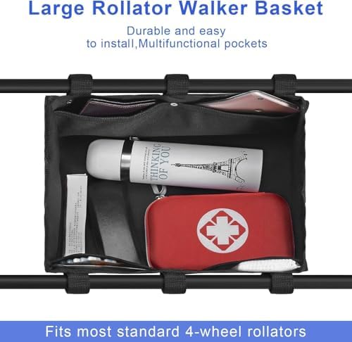 Bolsa Bgxizin para Andador Bajo el Asiento, Accesorios con 4 Bolsillos Internos para Andadores, Almacenamiento para iPad, Libros y Esenciales - imagen 5