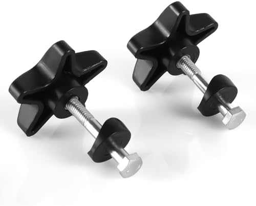 Pernos de Repuesto para Andador PEUTIER, 2 Juegos de Perillas de Plástico Negro, Universal, 4.4cm/1.7in y Arandelas de 1.9cm/0.75in - imagen 1