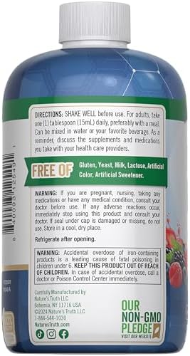 Gotas de Hierro Líquido Nature's Truth 18mg | Suplemento Mineral Esencial | Vegano, No Transgénico, Sin Gluten - imagen 7