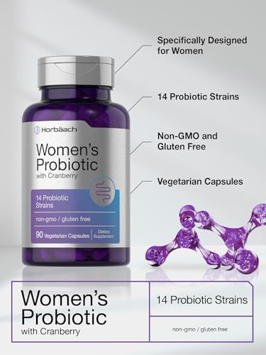 Horbäach Probiótico para Mujeres con Arándano | 90 Cápsulas Vegetarianas | Suplemento Dietético con 14 Cepas Probióticas | Libre de OGM y Gluten - imagen 4