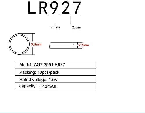 Baterías de botón Cotchear AG7 395A LR927 SR927SW LR57 - Paquete de 10 piezas - imagen 2