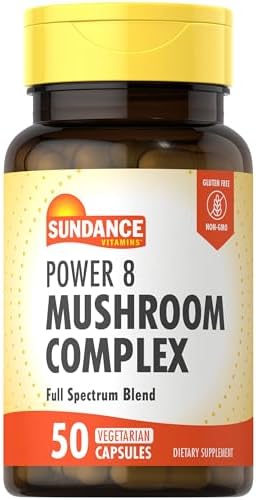 Cápsulas de Suplemento de Champiñones Sundance | Con Melena de León | Mezcla Completa de 8 Champiñones | Vegetariano, No OGM y Sin Gluten - imagen 1