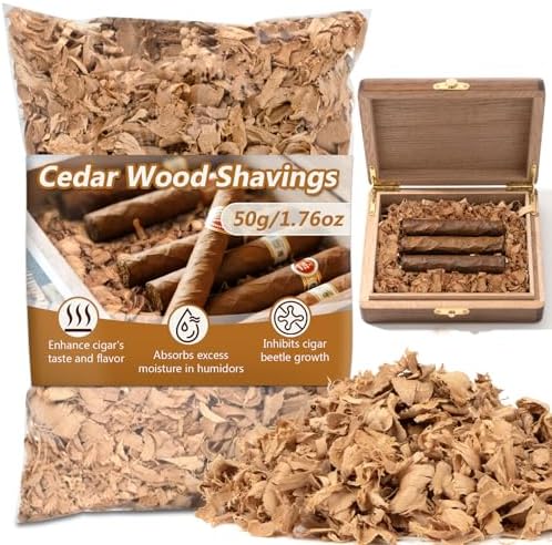 Virutas de Madera de Cedro Español RAINFLOW - Virutas de Cedro para Humidores de Cigarros, Accesorios para Almacenamiento de Cigarros (1.75oz) - imagen 1