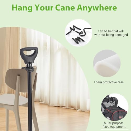 Soporte Flexible para Bastón (Paquete de 4) - Accesorio con Ganchos de Fijación para Andador, Scooter de Movilidad y Silla de Ruedas - Mantén tus - imagen 4