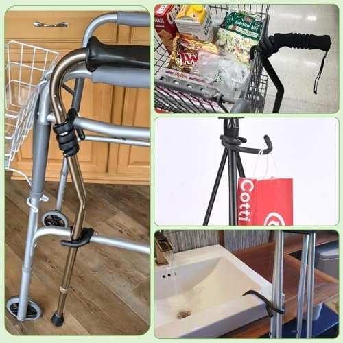 Soporte Flexible para Bastón (Paquete de 4) - Accesorio con Ganchos de Fijación para Andador, Scooter de Movilidad y Silla de Ruedas - Mantén tus - imagen 7