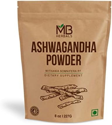 Polvo de Ashwagandha MB Herbals 8oz (0.5lb) | Probado en laboratorio | Ginseng indio | Polvo de raíz de Withania somnifera - imagen 1