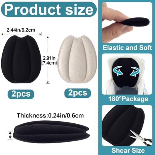 Adullpony Almohadillas Antideslizantes para Zapatos - Rellenos para Calzado Grande para Mujeres y Hombres - 4 Pares de Inserciones para Tacones, - imagen 3