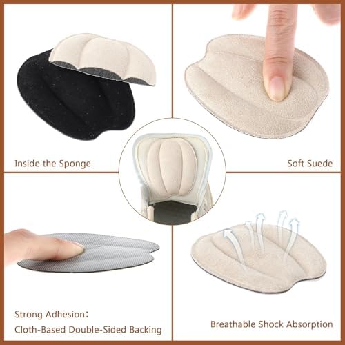 Adullpony Almohadillas Antideslizantes para Zapatos - Rellenos para Calzado Grande para Mujeres y Hombres - 4 Pares de Inserciones para Tacones, - imagen 4