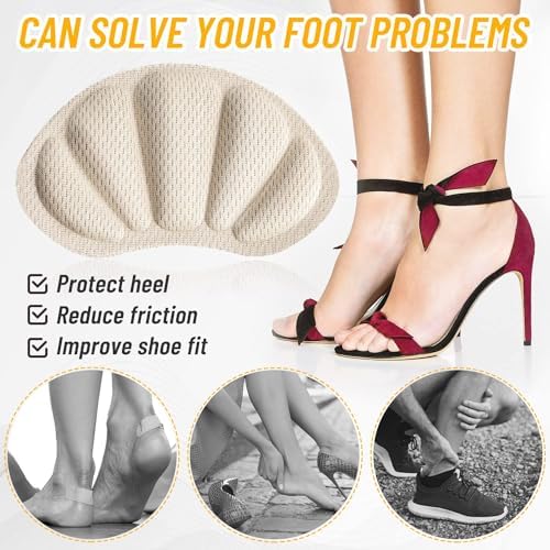 Adullpony Almohadillas Antideslizantes para Zapatos - Rellenos para Calzado Grande para Mujeres y Hombres - 4 Pares de Inserciones para Tacones, - imagen 6