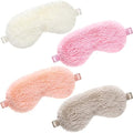Máscara de Ojos de Seda de 4 Piezas, Máscaras de Sueño de Peluche Coloridas, Cubierta para Dormir Cómoda para Mujeres y Hombres - imagen 1