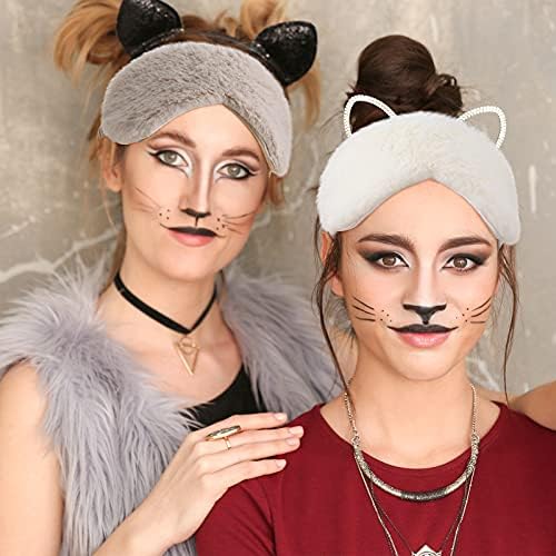 Máscara de Ojos de Seda de 4 Piezas, Máscaras de Sueño de Peluche Coloridas, Cubierta para Dormir Cómoda para Mujeres y Hombres - imagen 2