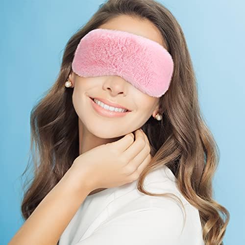 Máscara de Ojos de Seda de 4 Piezas, Máscaras de Sueño de Peluche Coloridas, Cubierta para Dormir Cómoda para Mujeres y Hombres - imagen 6