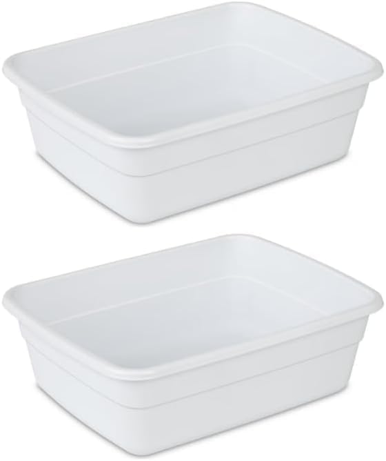 Tinas de Plástico para Lavado y Baño de Pies - Cubeta de 8 Qt - Paquete de 2 - Alta Resistencia - Ideal para Lavado y Almacenamiento (Blanco) - imagen 1