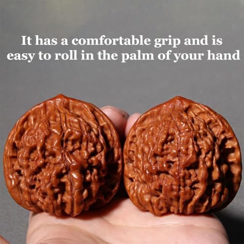 Pelotas de Masaje de Nueces Wenwan Naturales | 1 Par de 1.8 Nueces Chinas para Alivio del Estrés y Ansiedad | Pelotas de Reflexología para Terapia de - imagen 2