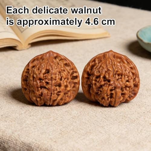 Pelotas de Masaje de Nueces Wenwan Naturales | 1 Par de 1.8 Nueces Chinas para Alivio del Estrés y Ansiedad | Pelotas de Reflexología para Terapia de - imagen 3