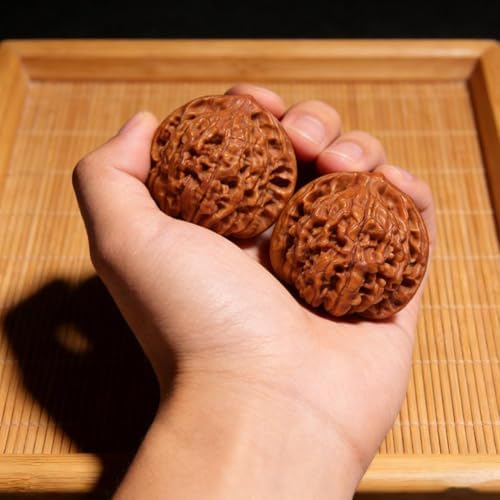 Pelotas de Masaje de Nueces Wenwan Naturales | 1 Par de 1.8 Nueces Chinas para Alivio del Estrés y Ansiedad | Pelotas de Reflexología para Terapia de - imagen 6