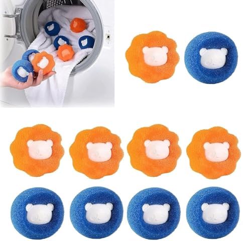 VBQFDPH 10 Piezas de Removedor de Pelo de Mascota para Lavandería, Capturador de Pelo para Lavadora, Bolas Secadoras para Remover Pelaje de Perros y - imagen 1