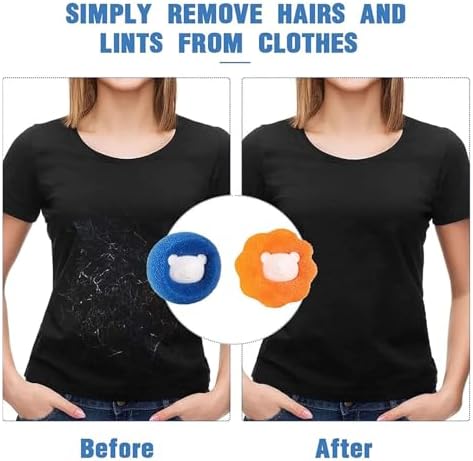 VBQFDPH 10 Piezas de Removedor de Pelo de Mascota para Lavandería, Capturador de Pelo para Lavadora, Bolas Secadoras para Remover Pelaje de Perros y - imagen 4