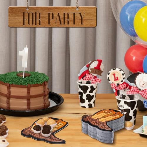 Servilletas de Papel Henoyso de 100 Pcs para Fiesta de Vaquero, Decoraciones Desechables de 2 capas para Cumpleaños y Baby Shower, My First Rodeo - imagen 5