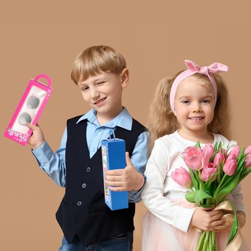 ZouYee 14 Cajas de Favor Azul y Rosa – 7 Cajas Azules y 7 Rosas con Ventana Transparente para Fiestas de Cumpleaños, Baby Showers, Revelaciones de - imagen 2