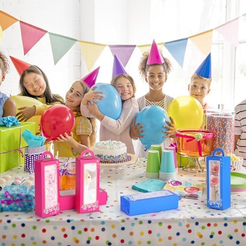 ZouYee 14 Cajas de Favor Azul y Rosa – 7 Cajas Azules y 7 Rosas con Ventana Transparente para Fiestas de Cumpleaños, Baby Showers, Revelaciones de - imagen 3
