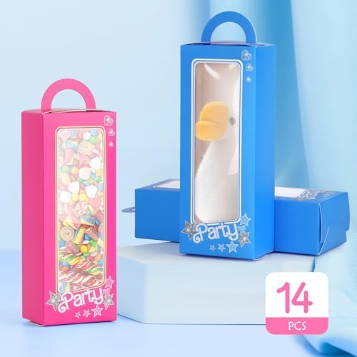 ZouYee 14 Cajas de Favor Azul y Rosa – 7 Cajas Azules y 7 Rosas con Ventana Transparente para Fiestas de Cumpleaños, Baby Showers, Revelaciones de - imagen 5