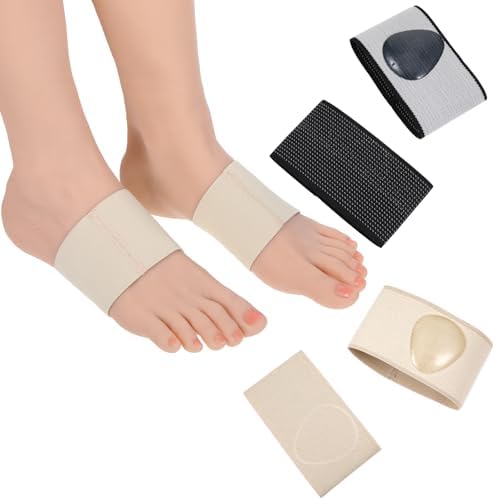2 Pares de Mangas de Soporte Arqueado de Cobre, 3.8 × 2.36 pulgadas, Férulas para Fascitis Plantar, Compresión para Pies Planos y Espolones, Alivio - imagen 1