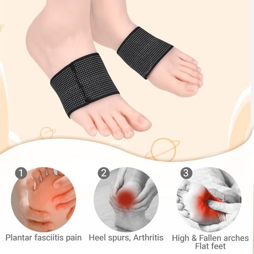 2 Pares de Mangas de Soporte Arqueado de Cobre, 3.8 × 2.36 pulgadas, Férulas para Fascitis Plantar, Compresión para Pies Planos y Espolones, Alivio - imagen 4