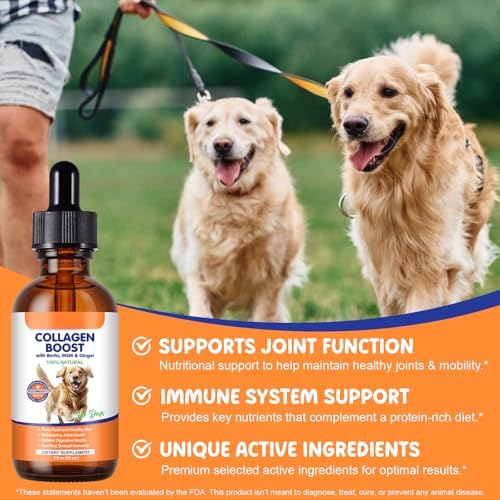 Colágeno Líquido para Perros 60ml, Gotas para Articulaciones, Piel y Pelaje, Suplemento para Alivio de Piel Irritada y Salud Digestiva, Sabor a Tocino - imagen 5